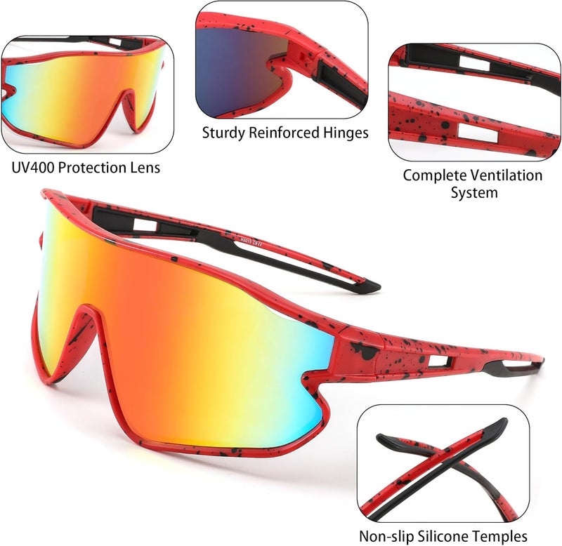 FEISEDY Unisex Youth Sunglasses, Teens Baseball Tennis Sunglasses, UV400 Sports Boys Girls Cycling Shades B4064 - Image 3